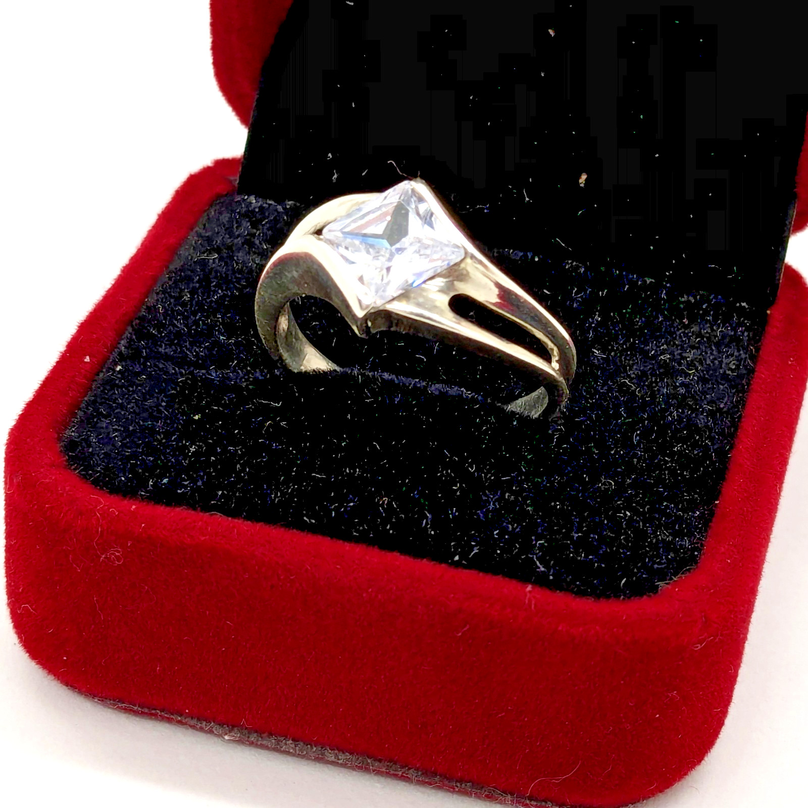 Vintage Elegant RING Silver 925 with Chic Bright Stone -size: 9.25US (19mm)| #25