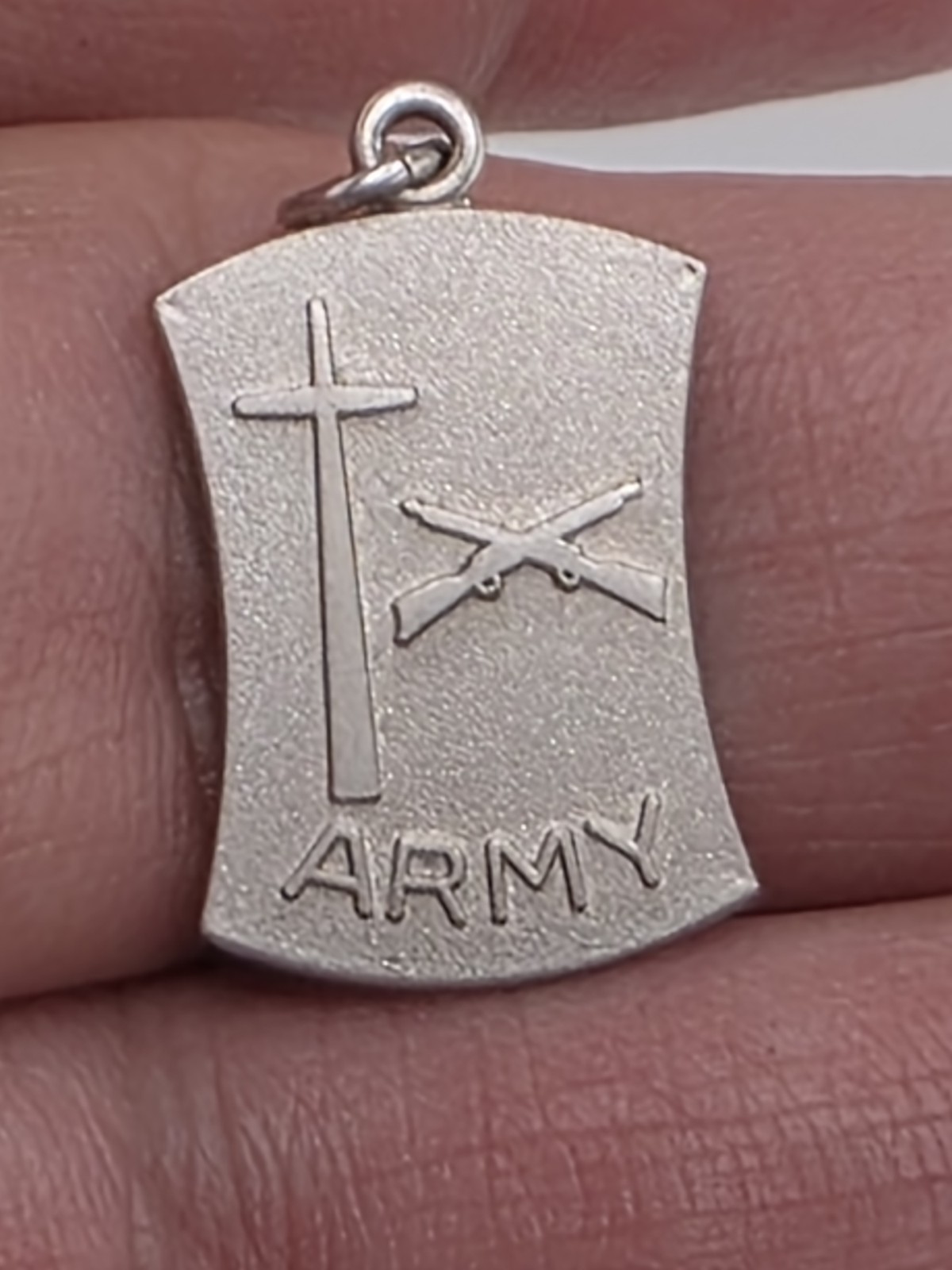 Vintage Sterling Silver 925 Army Pendant Cross