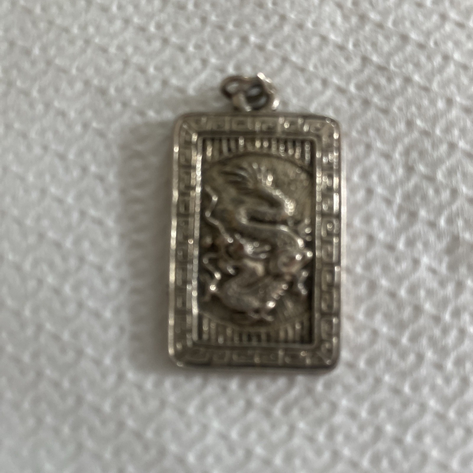 Silver Chinese Dragon Pendant UNUSUAL with Great Detail Vintage 10 Grams