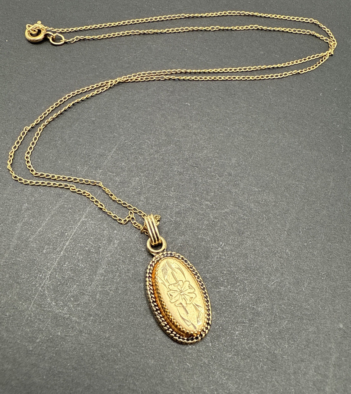 Antique Victorian Gold Filled Necklace And Pendant Flower 18” J10