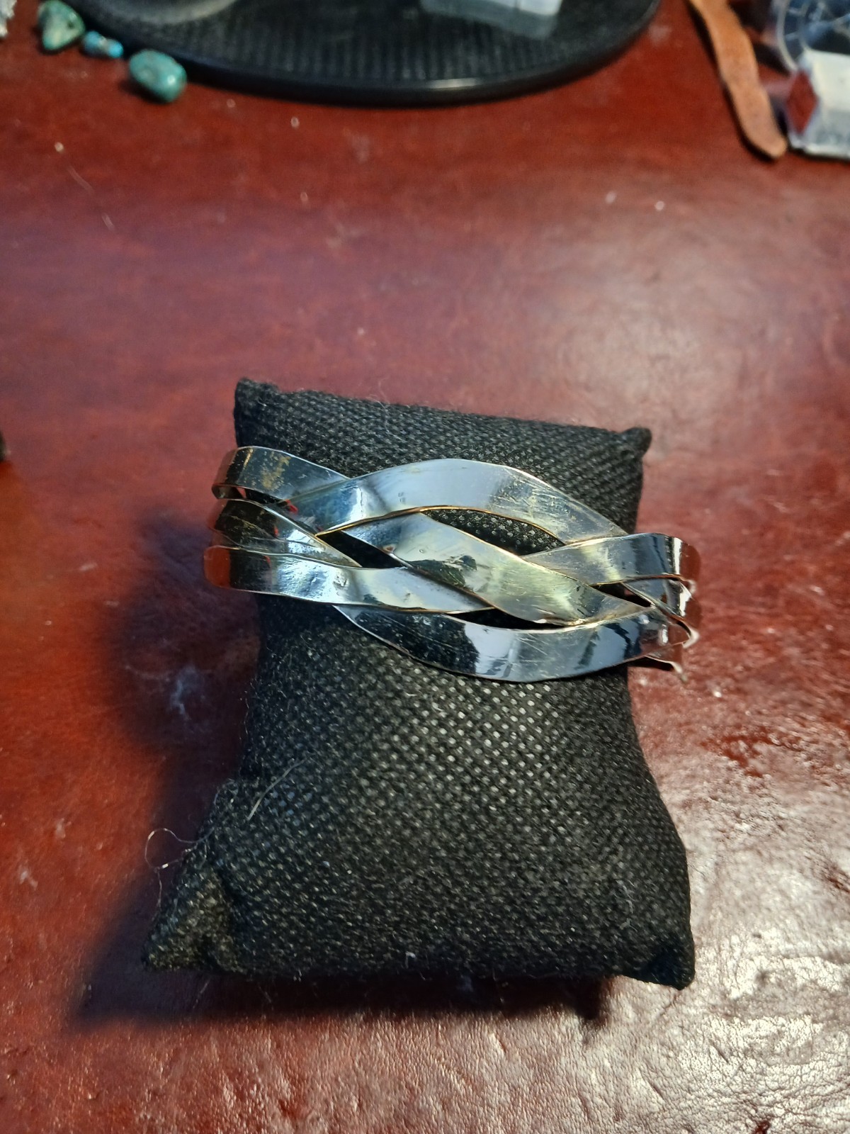 Vintage Braided cuff bangle. untested, unknow origin.