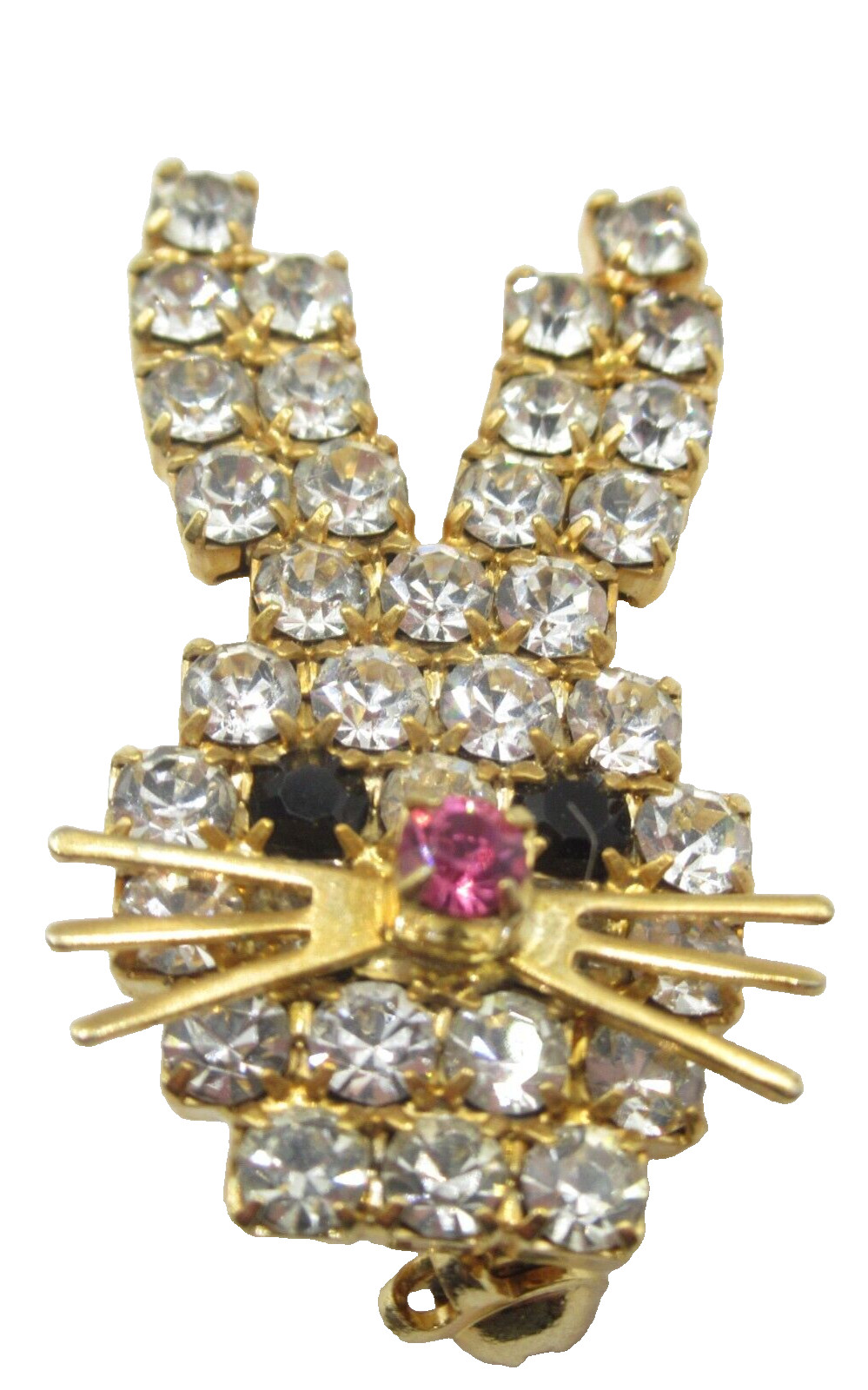 Rhinestone Vintage Rabbit Brooch Pin Easter