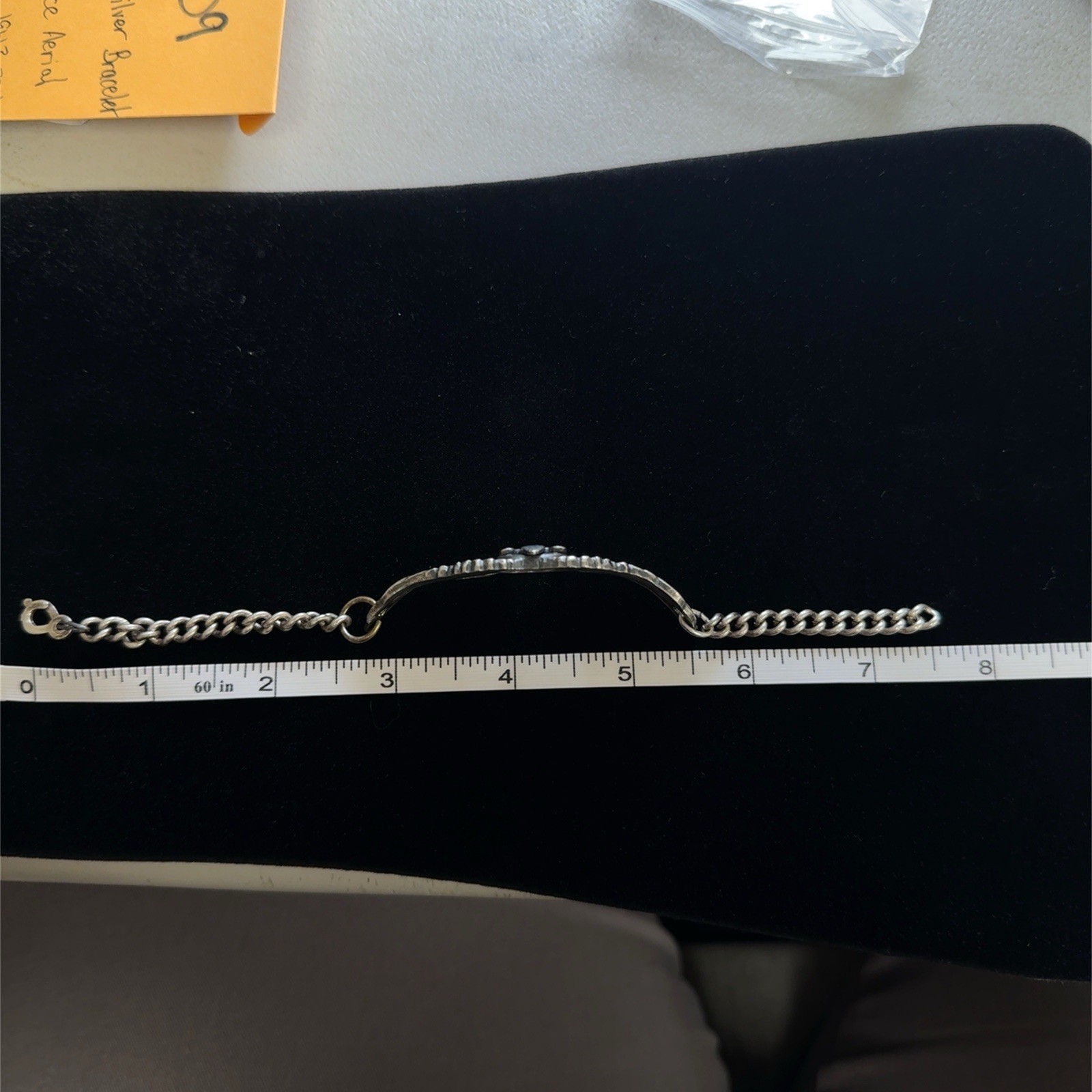 7.5” Sterling Silver Bracelet U.S. Air Force Aerial Gunner WW2 1943, 33.4g