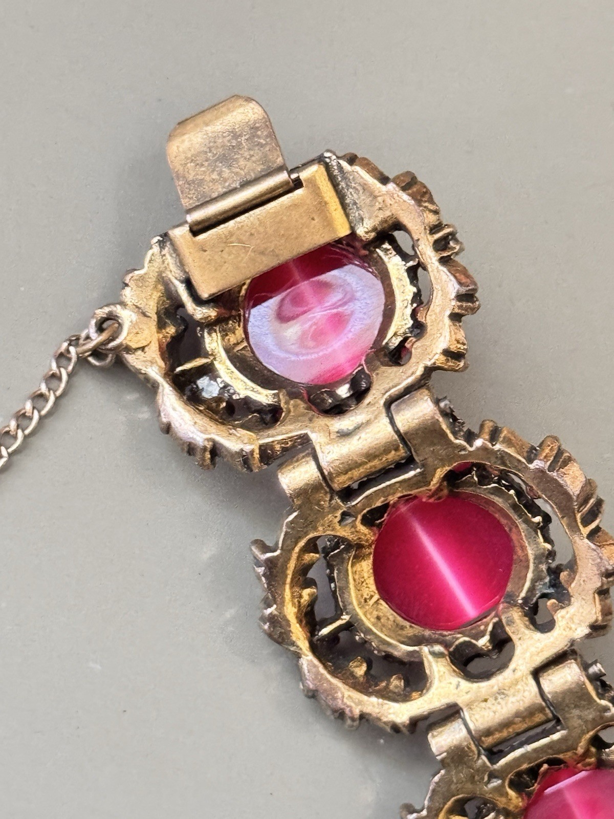Vintage SELRO SELINI Baroque Necklace, Bracelet & Earring Set, Pink Moon Glow