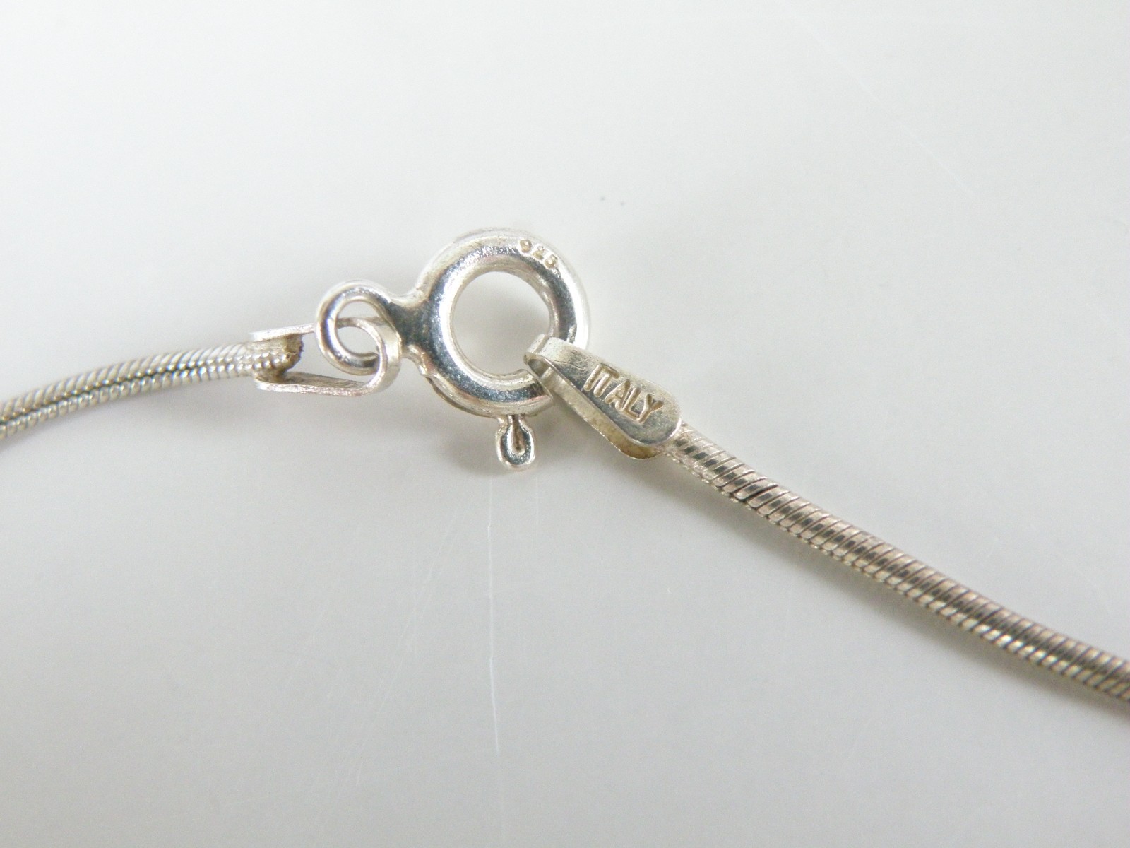 Vintage Sterling Silver 925 Artisan Modernist Rhodochrosite Slide Necklace