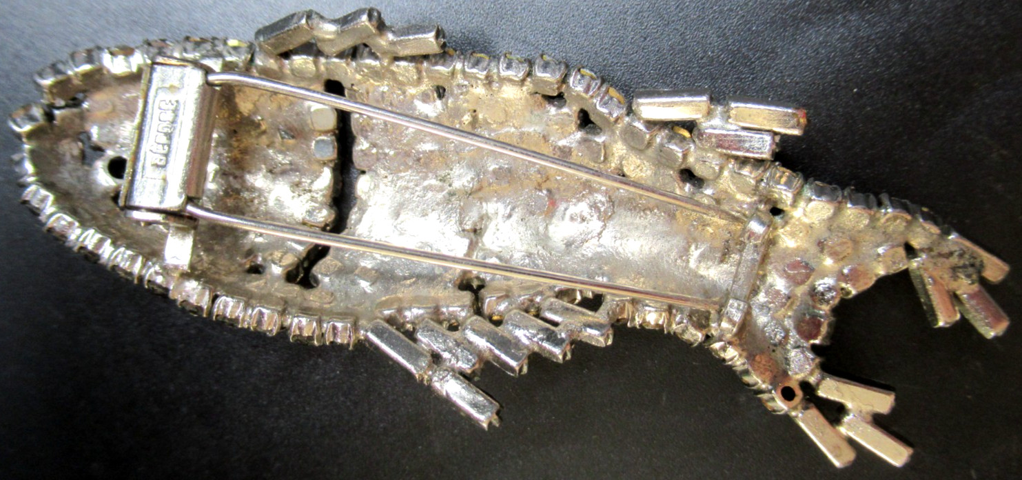 ROGER JEAN PIERRE 1962 French Depose RARE Rhinestone Figural Fish Fur Clip
