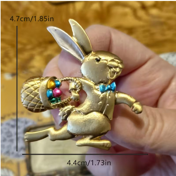 BROOCH- ESSHPULE Rabbit Brooch- Vintage Baroque, Zinc Alloy