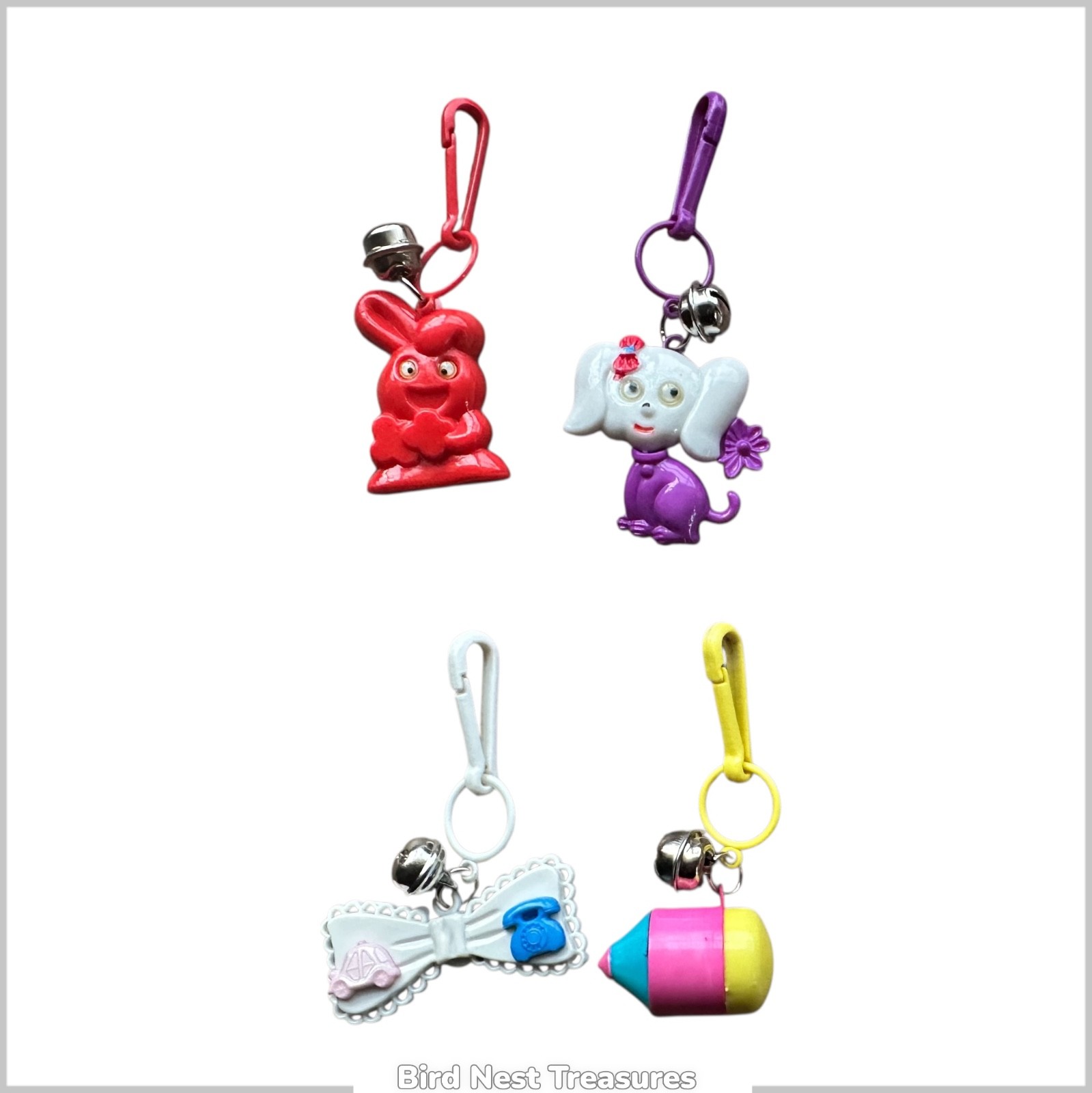 1980s PLASTIC BELL CHARMS, CHARM NECKLACE, CHARM BRACELETS—18 Choices, Vol Disc