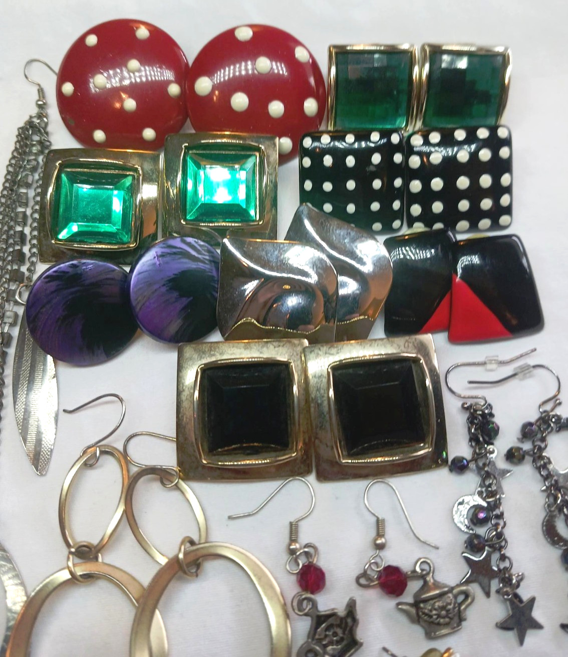 Vintage / Now Junk Drawer Earring Lot 1 – 50 Pairs Wearable Mixed Materials