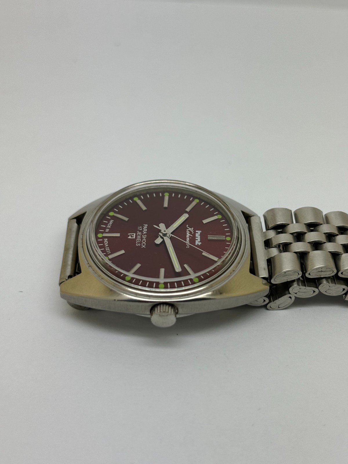 Vintage HMT Kohinoor Red Dial Mechanical hand Winding Transparent Back Case