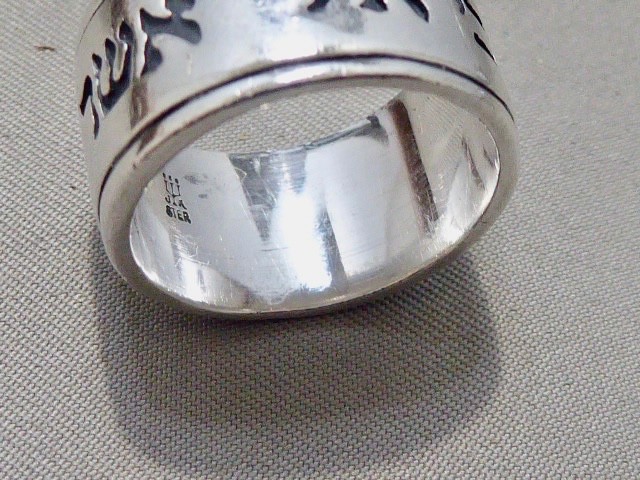 VINTAGE SIGNED JAMES AVERY SCRIPTURES OF RUTH STERLING SILVER WEDDING BAND 6.25