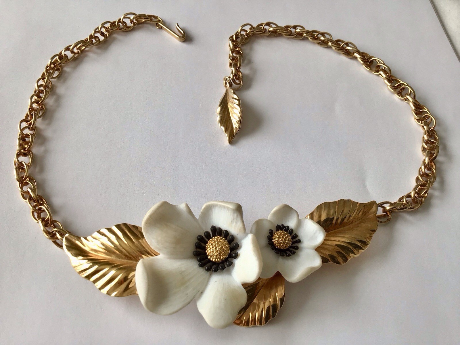 VINTAGE 1984 LOUIS FERAUD PARIS SIGNED BLOSSOMS OF SPRING NECKLACE