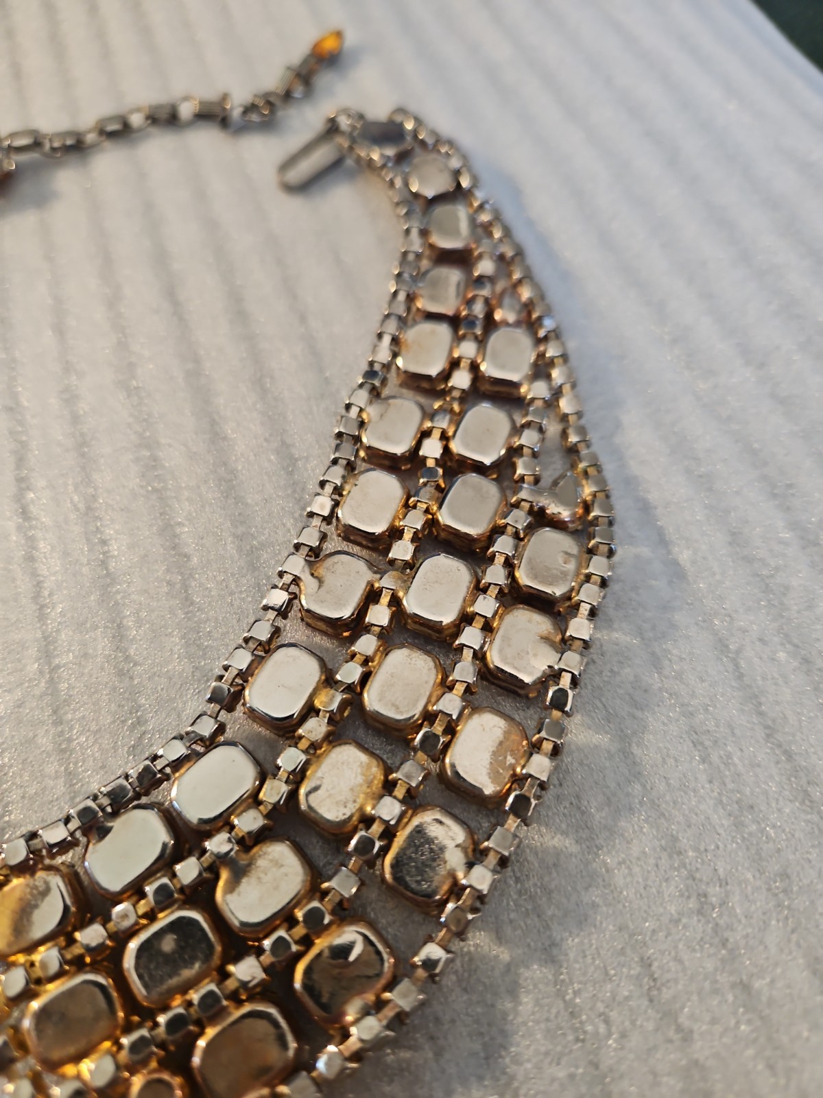 Gorgeous Estate Sale Find Vintage Citrine Collar Deco Style “Costume” Necklace!!