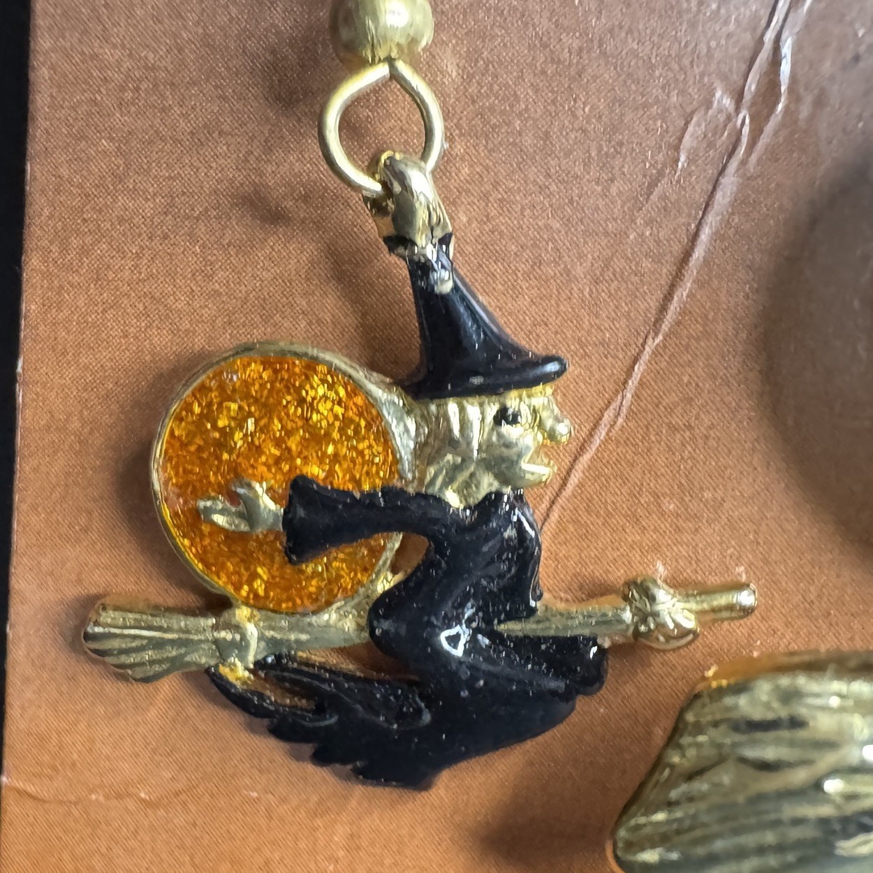 Vintage Flying Witch Brooch & Earrings Set BOO-TIQUE Mystic Industries New