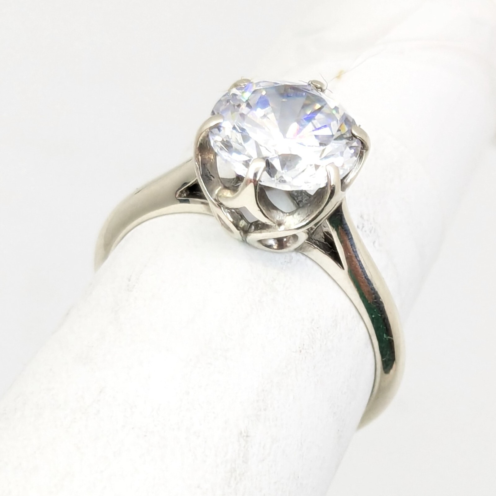 Vintage Luxury RING Silver 925 with Big Bright Stone -size: 6US (16.5mm) | #64
