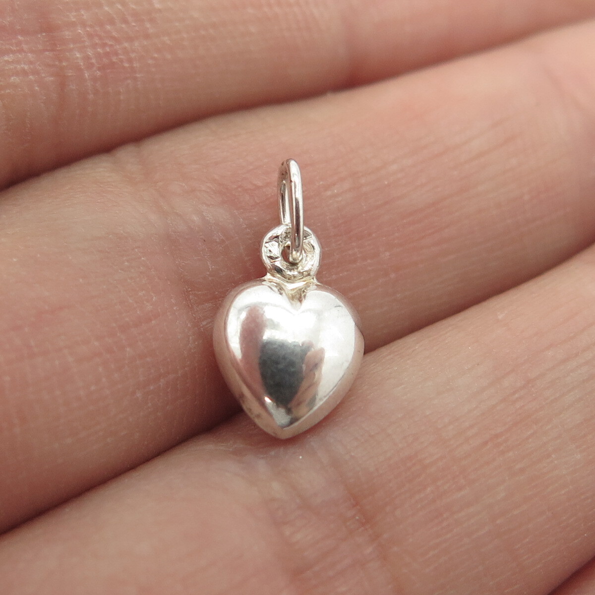 835 Vintage Portugal Puffy Heart Chatelaine Charm Pendant