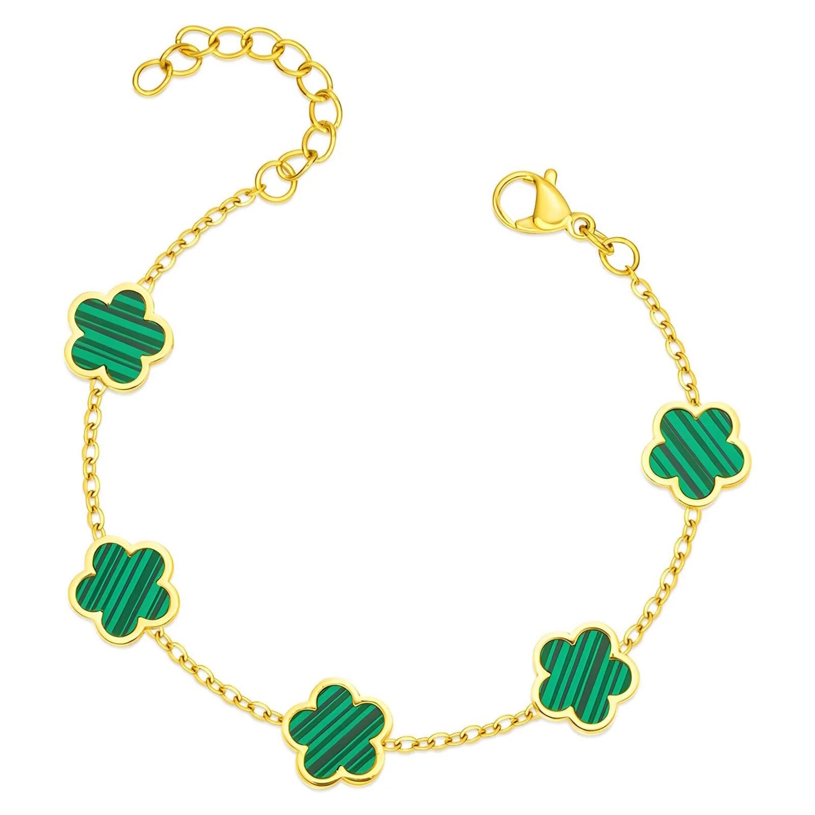18K gold plated None Tarnish Flowers Bracelet