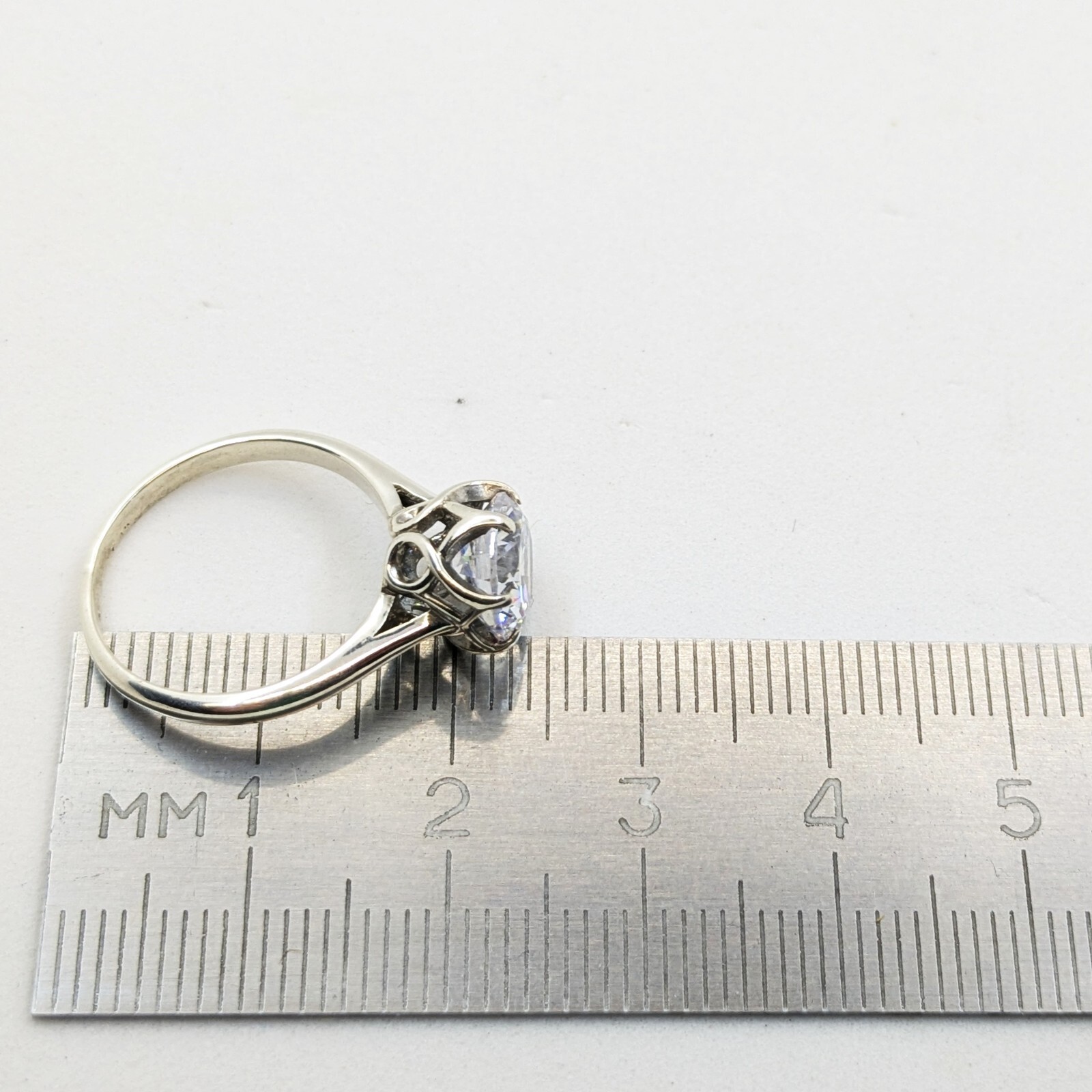 Vintage Luxury RING Silver 925 with Big Bright Stone -size: 6US (16.5mm) | #64
