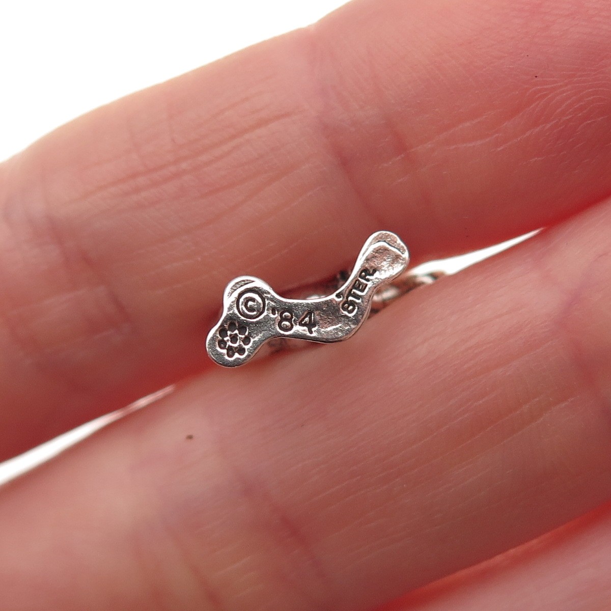 925 Sterling Silver Vintage 1984 Moose Oxidized 3D Mini Charm Pendant