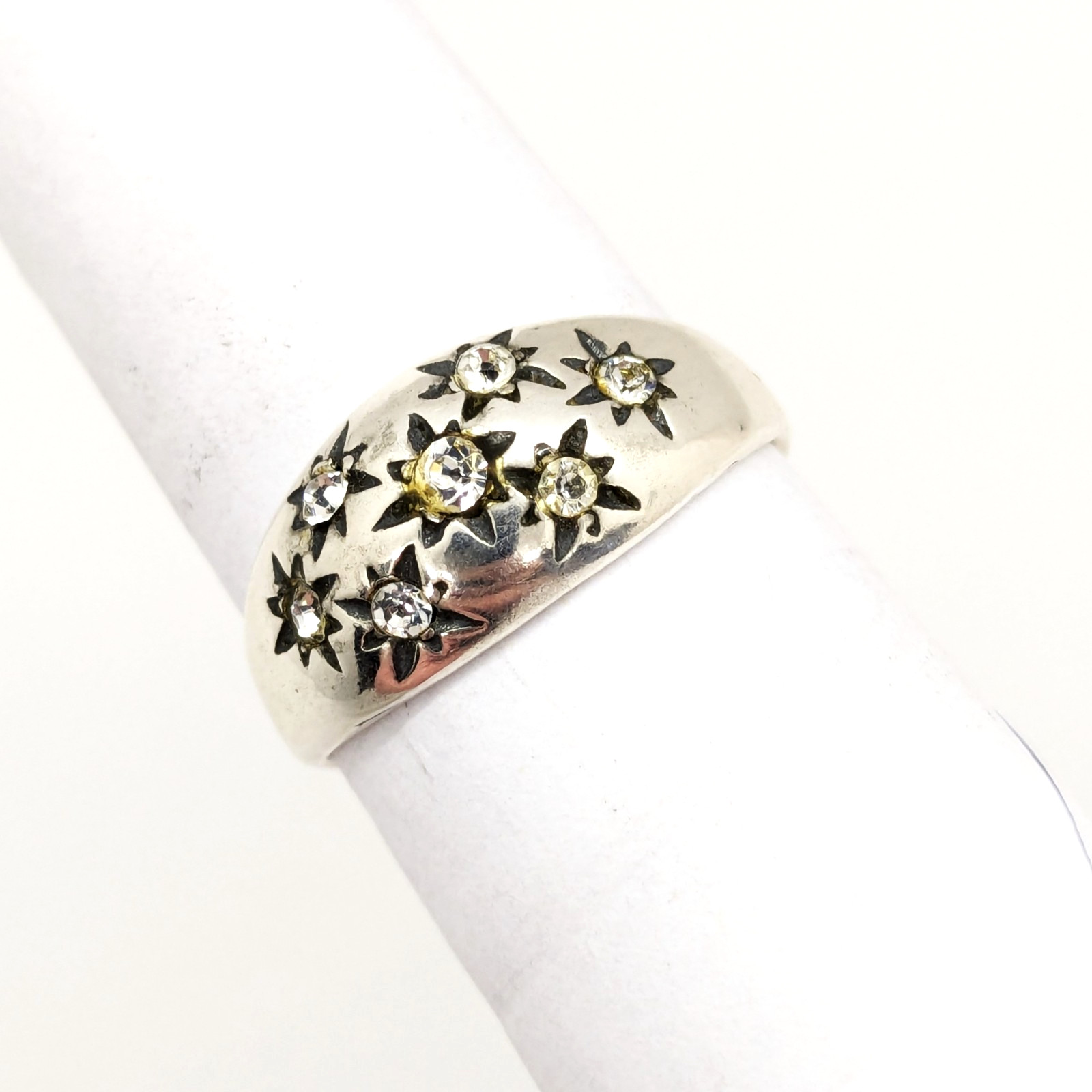 Vintage Elegant RING Silver 925 with Chic Bright Inserts -size: 9US (19mm) | #28