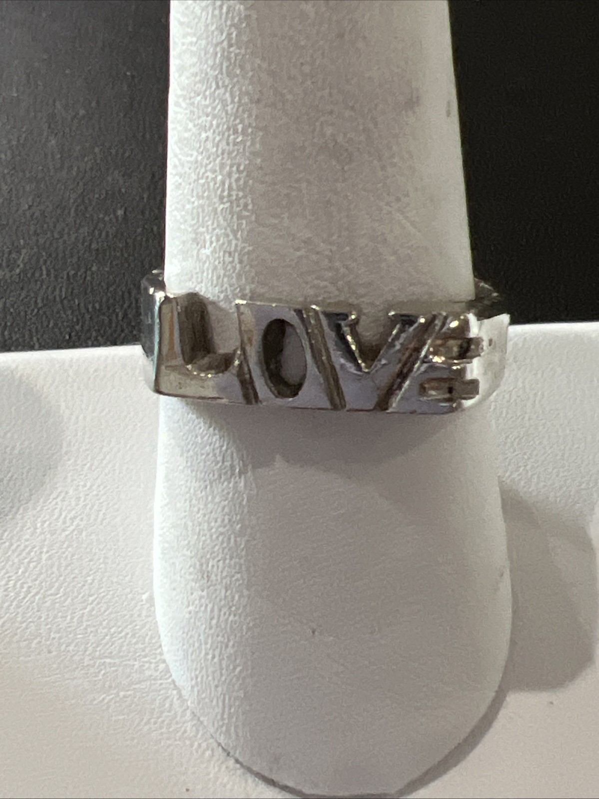 Vintage Ring Size 9.5 Says Love On One Side Stop On The Other