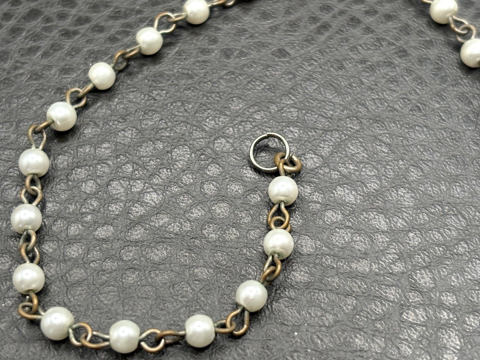 Vintage Art Deco Pearl & Purple Glass Pendant Necklace 925 Silver Clasp READ