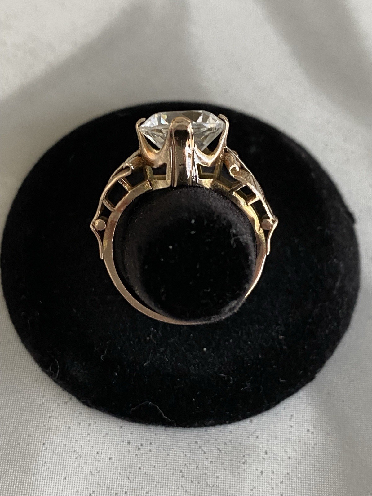 REDUCED 10K Gold TESTED NOT MARKED Ring Vtg Antique Prong Set Stone 3.9 Gr 6 1/2