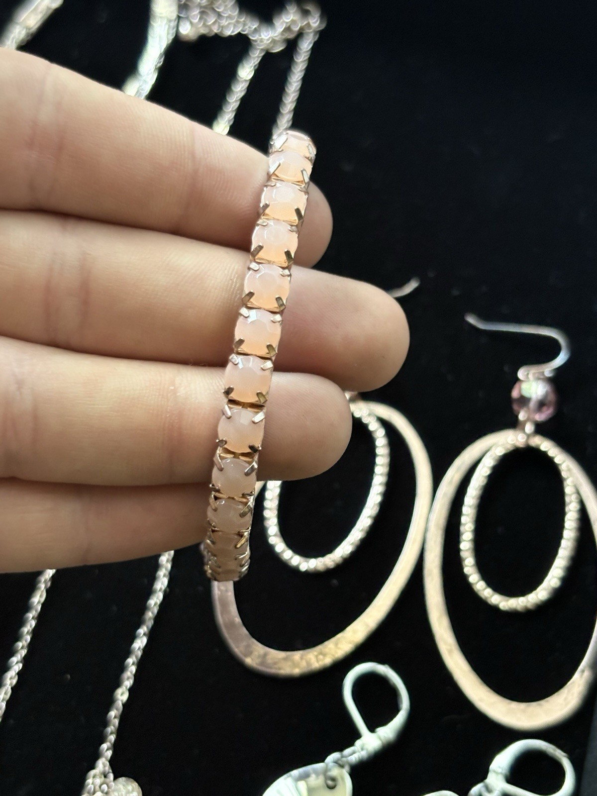 VTG Modern Mix Jewelry Lot Natural Stones Gold Tone Rhinestones All Wearable