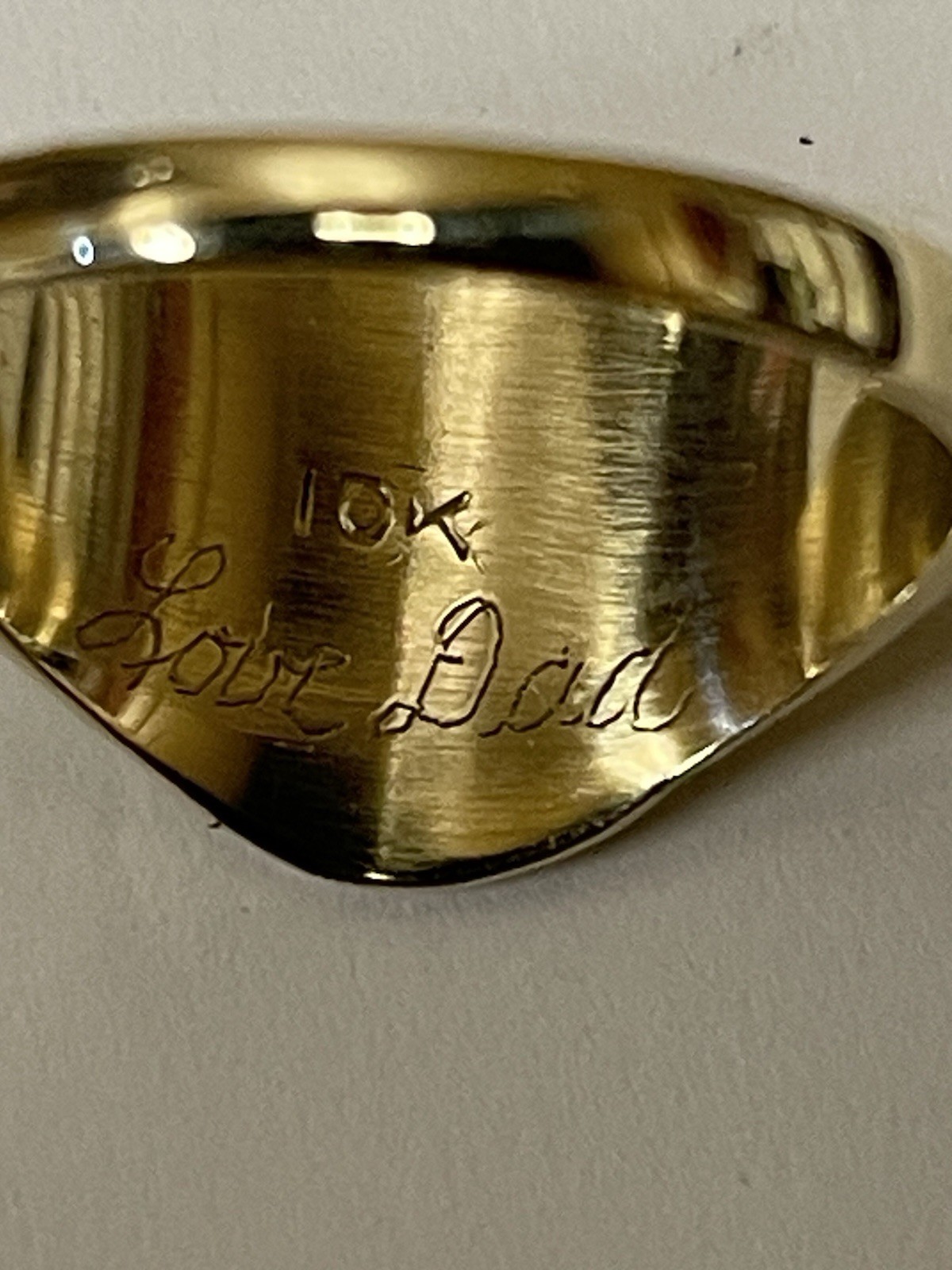 Vintage 10k Yellow Gold Ring Size 4.25 Letters RDM Monogram Engraved Love Dad