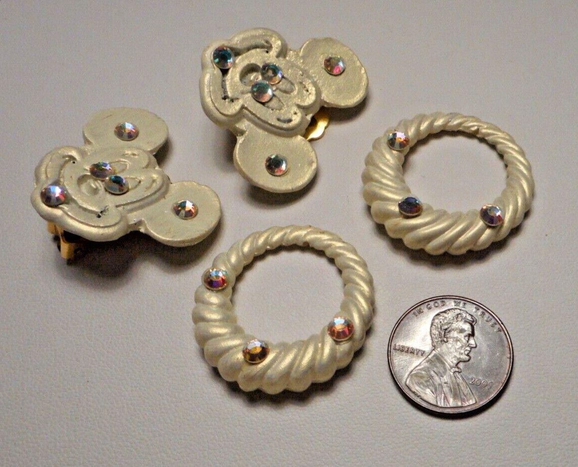 Jeff Lieb Rhinestone Jeweled Mickey Mouse Clip Earrings w Detachable Hoops