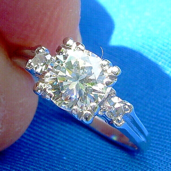 Original EARTH MINED DIAMOND Art Deco Engagement Ring 14K GOLD Vintage Solitaire