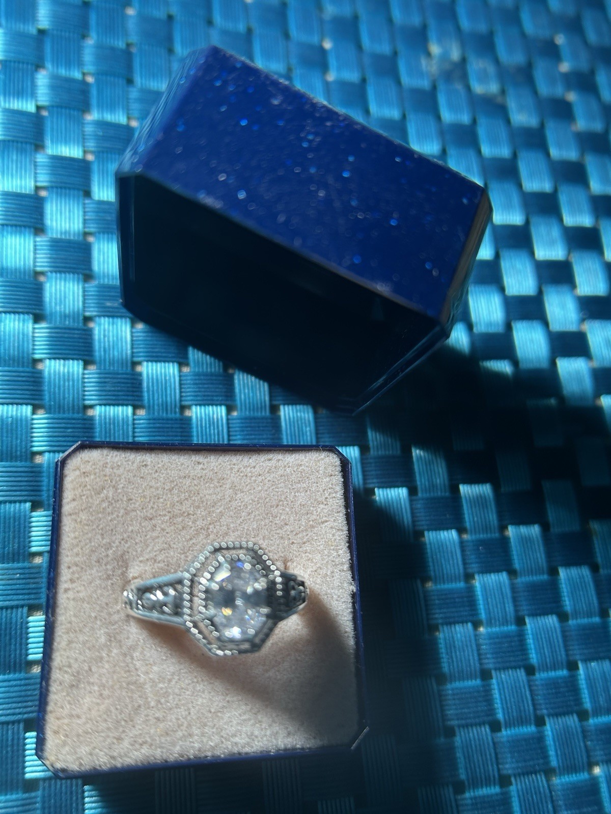 VTG 30s Deco Edwardian Filigree Milgrain Edge 925 SS Ring Sz 7.5