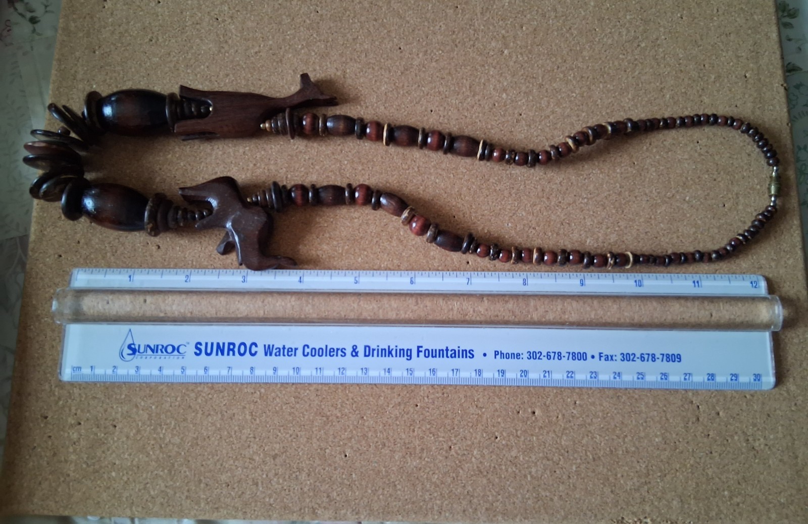 Vintage African Safari Style Statement Piece With Hand Carved Animals And Beads