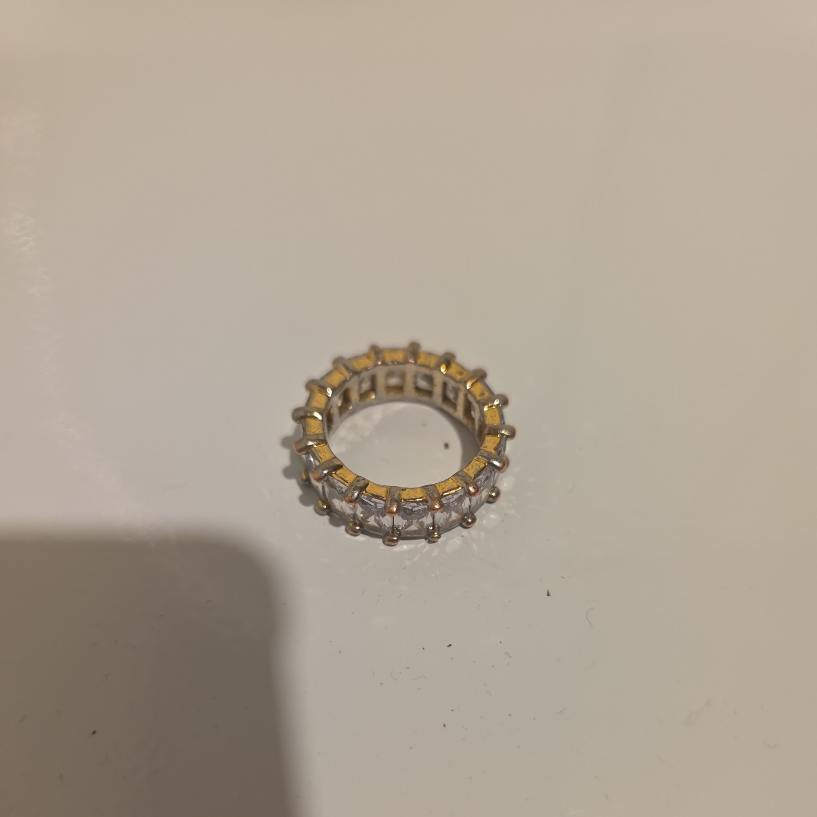 Vtg Sz 5 Ring LGA Laura G Adams Eternity Band 925 Sterling Silver CZ Jewelry