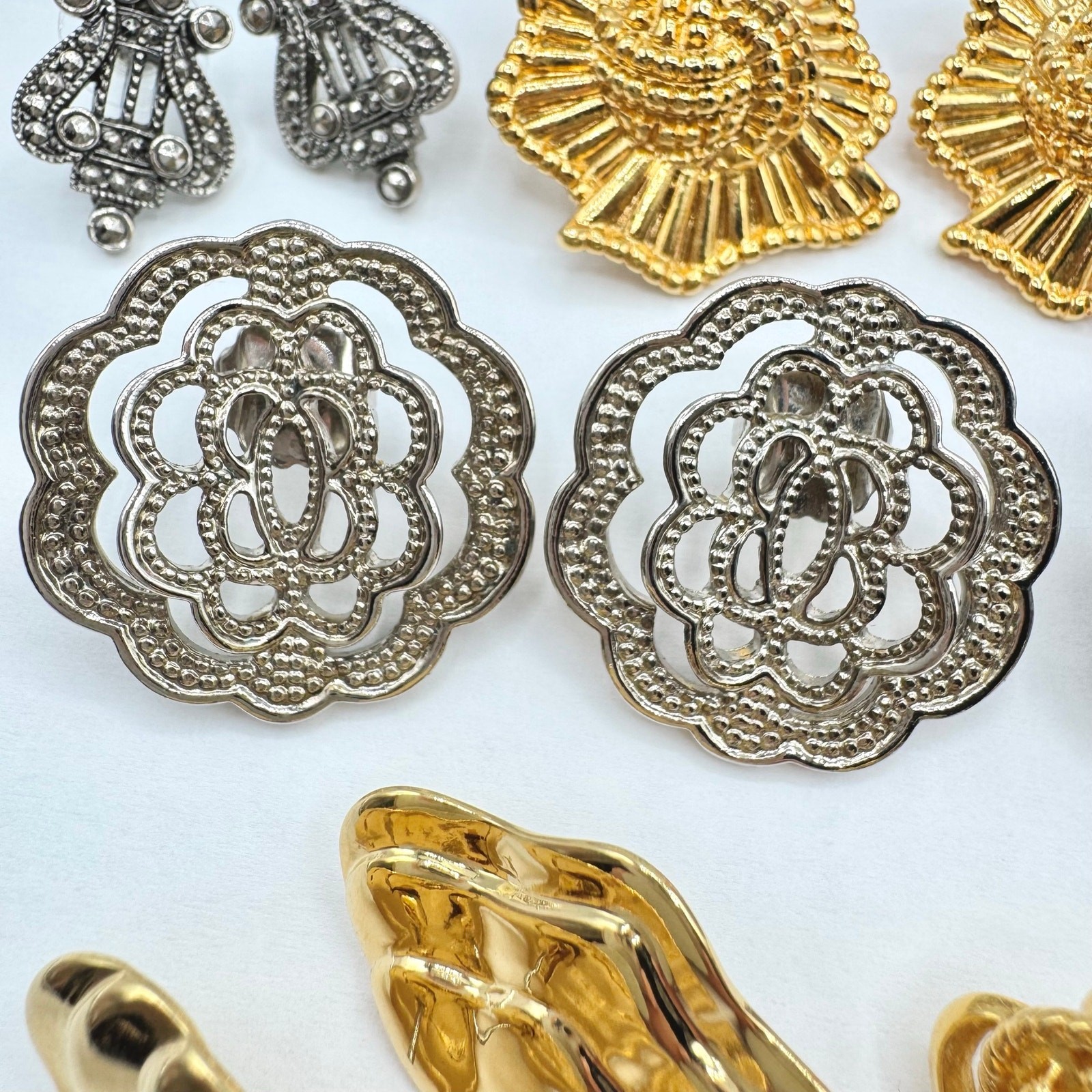 Vintage Avon Earring Lot 80s 90s Opulent Ornate Statement Retro Mixed Styles
