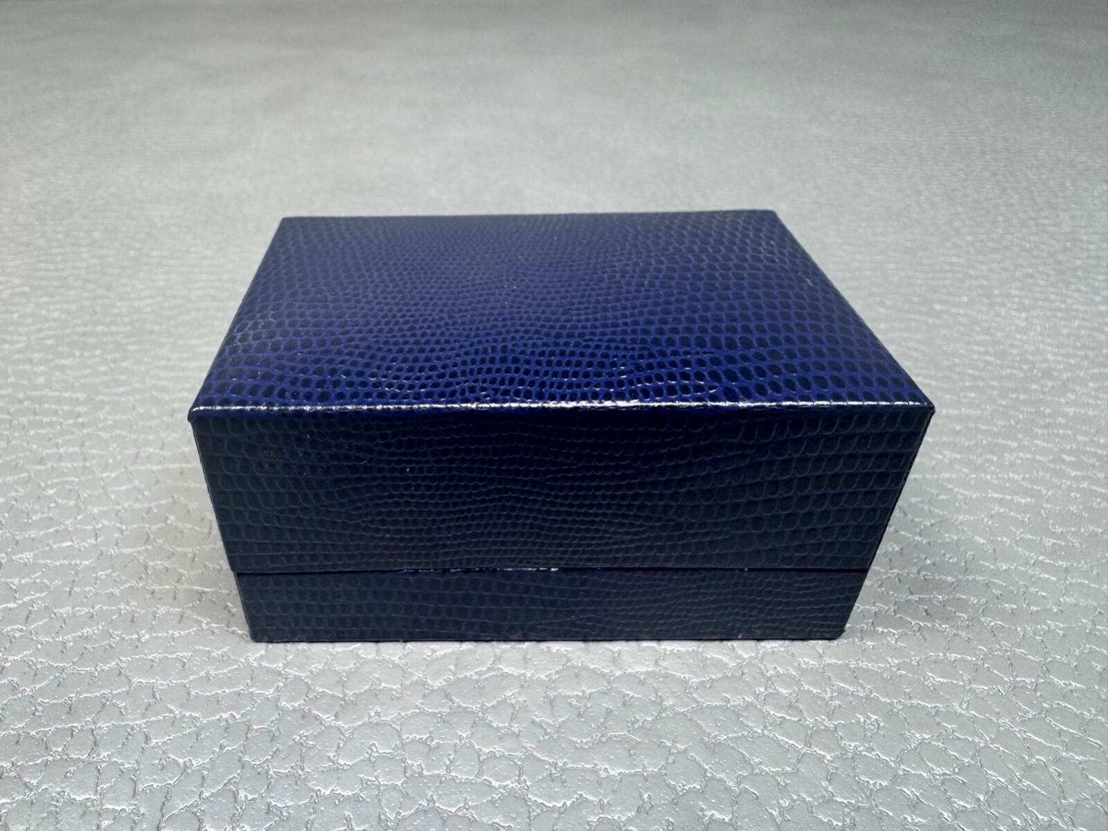 Blue Basketweave Enamel Yellow Gold Plated Cuff Links