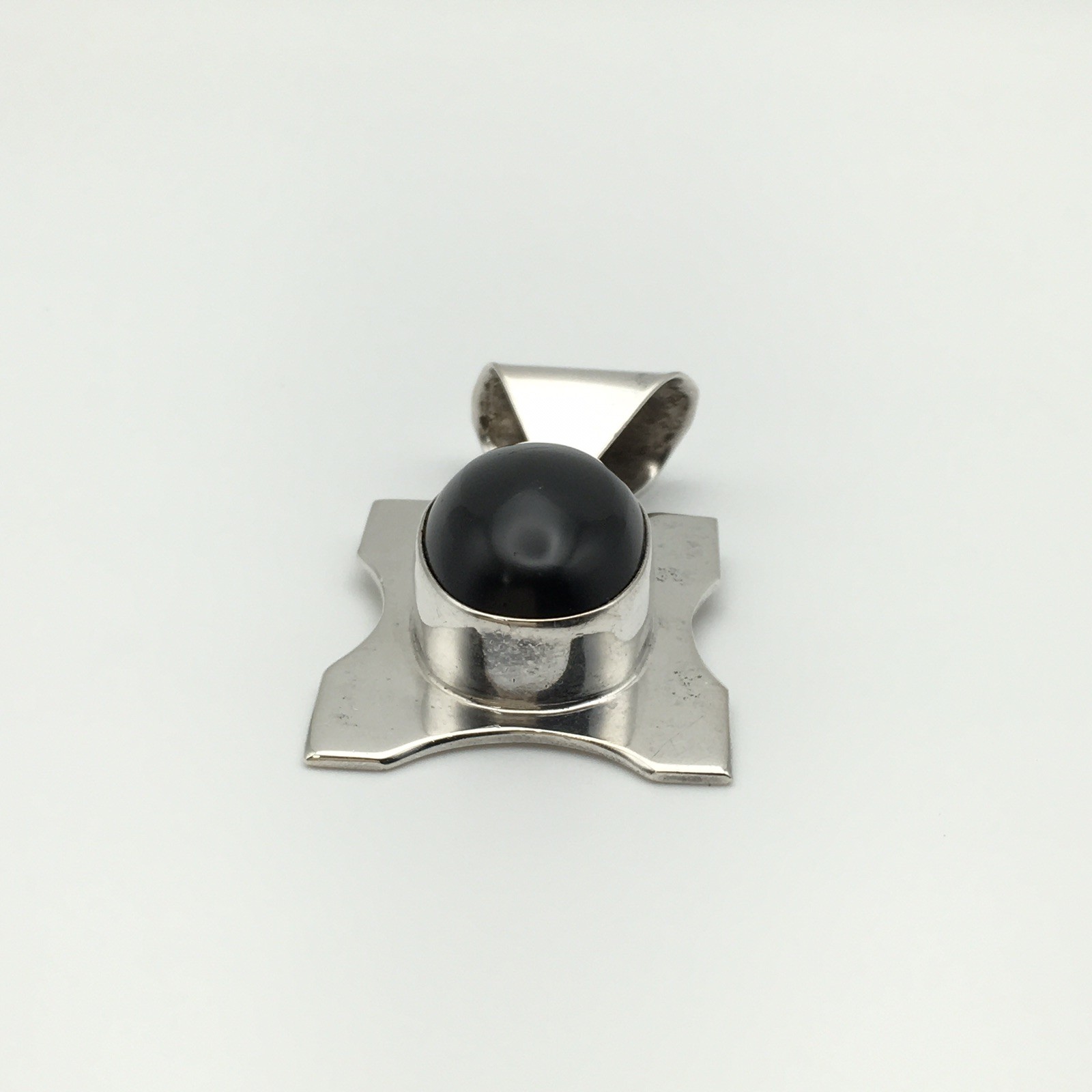 20.4g Vintage Sterling Silver TAXCO Black Onyx Pendant Marked Mexico 925 #32