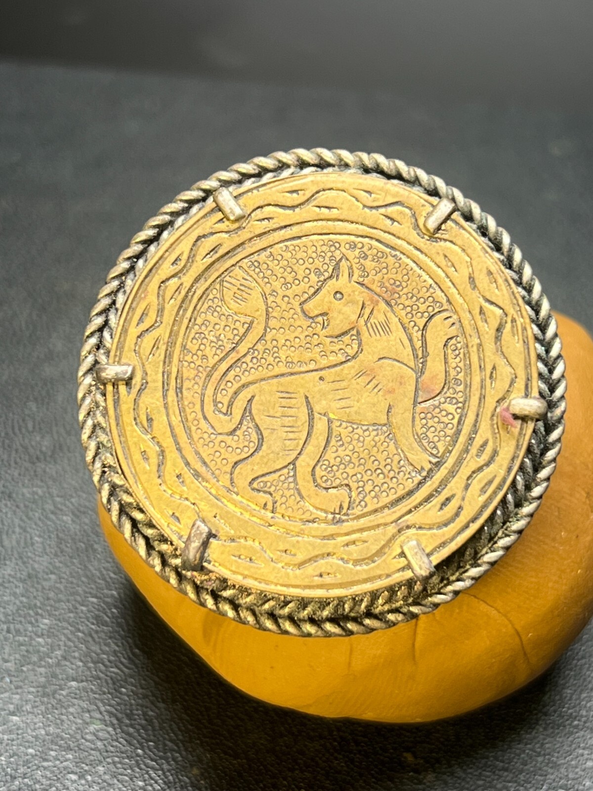 Old Antique Engraved Copper Ring