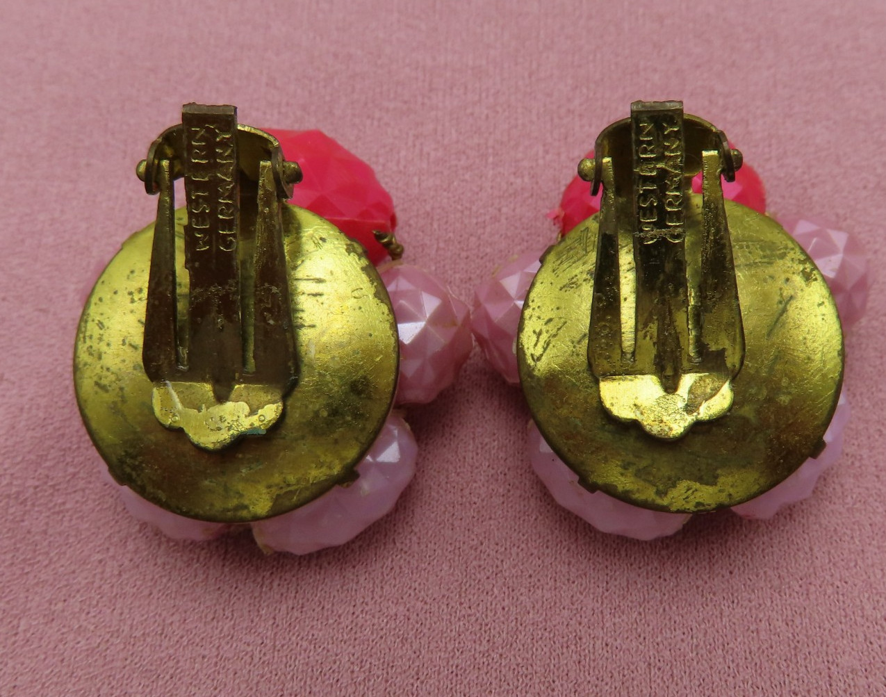 5 Pair Vintage Earrings Signed Clip Kramer Germany Japan Coro Beads Lot 442f