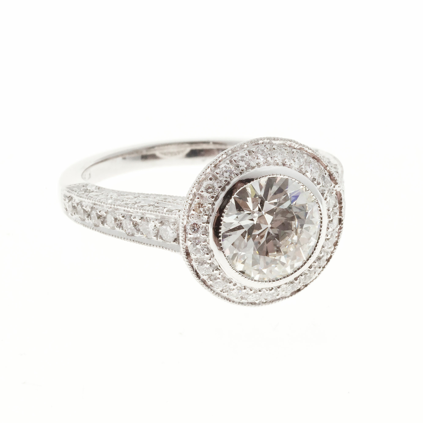 Peter Suchy European Ideal Cut Diamond Ring Platinum Micro Pavé