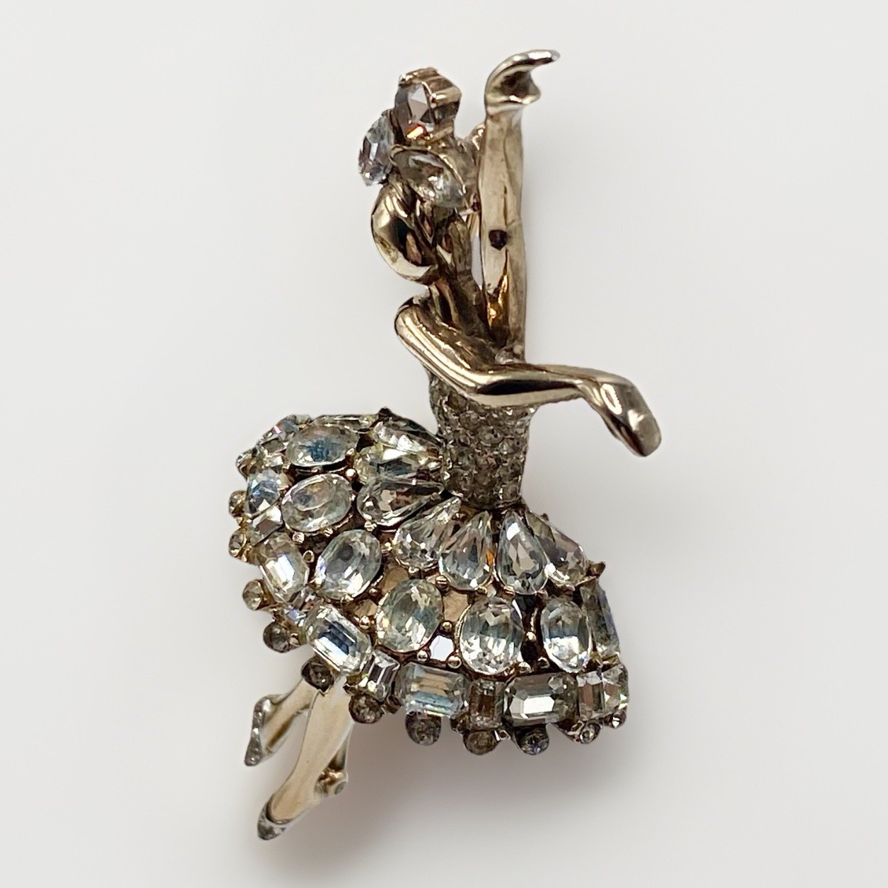 Vintage Crown Trifari Alfred Philippe Symphony Ballerina Rhinestone Brooch
