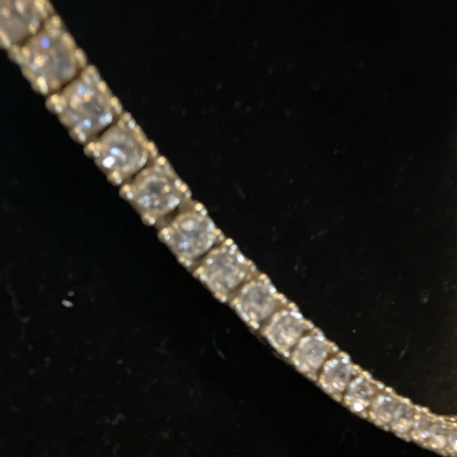 Gold Tone Round Clear Rhinestone Necklace & Vintage Clip On Earrings 15”