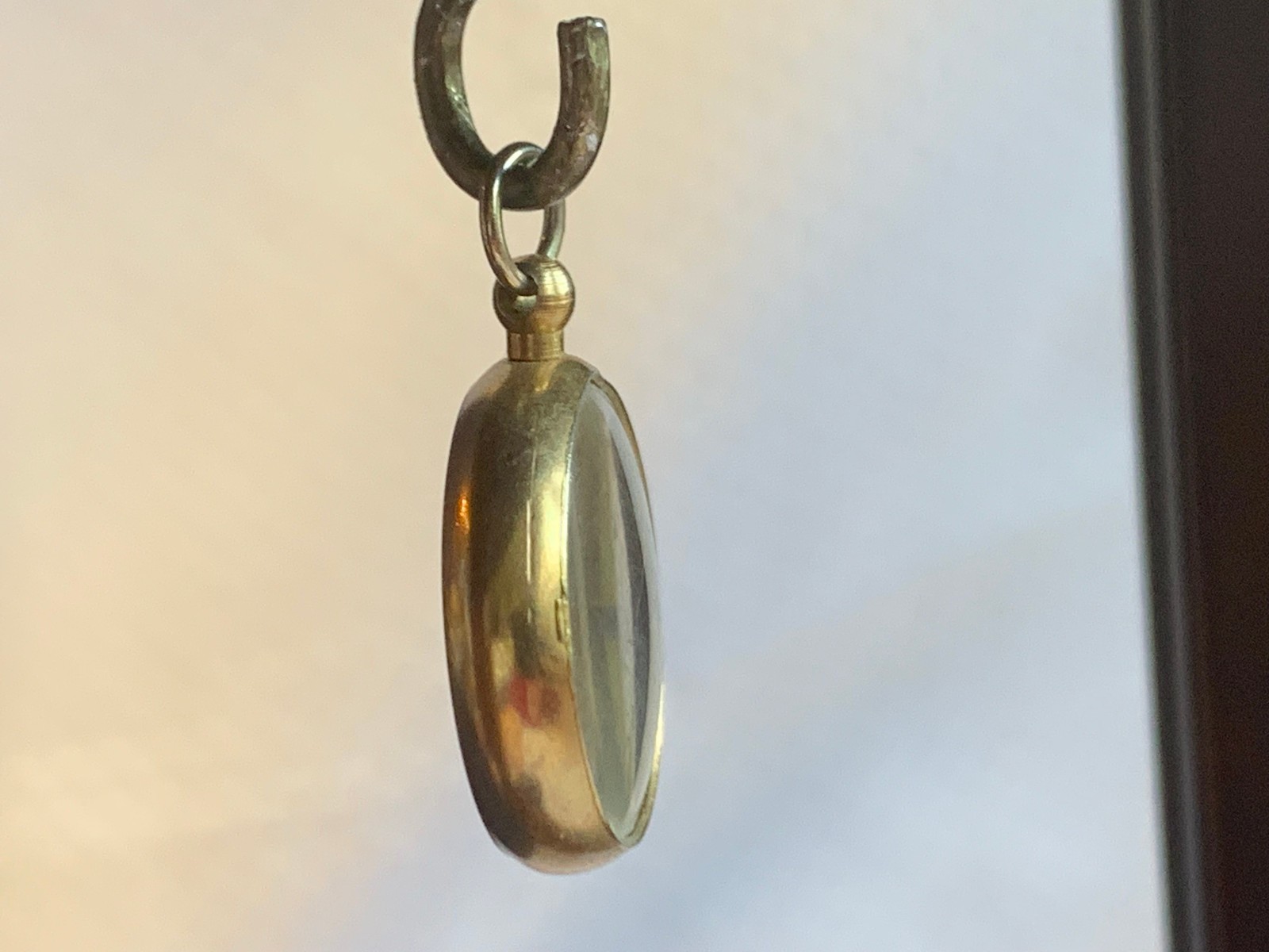 Vtg Encased 4 Leaf Clover Pendant Fob Costume Jewelry Good Luck Charm