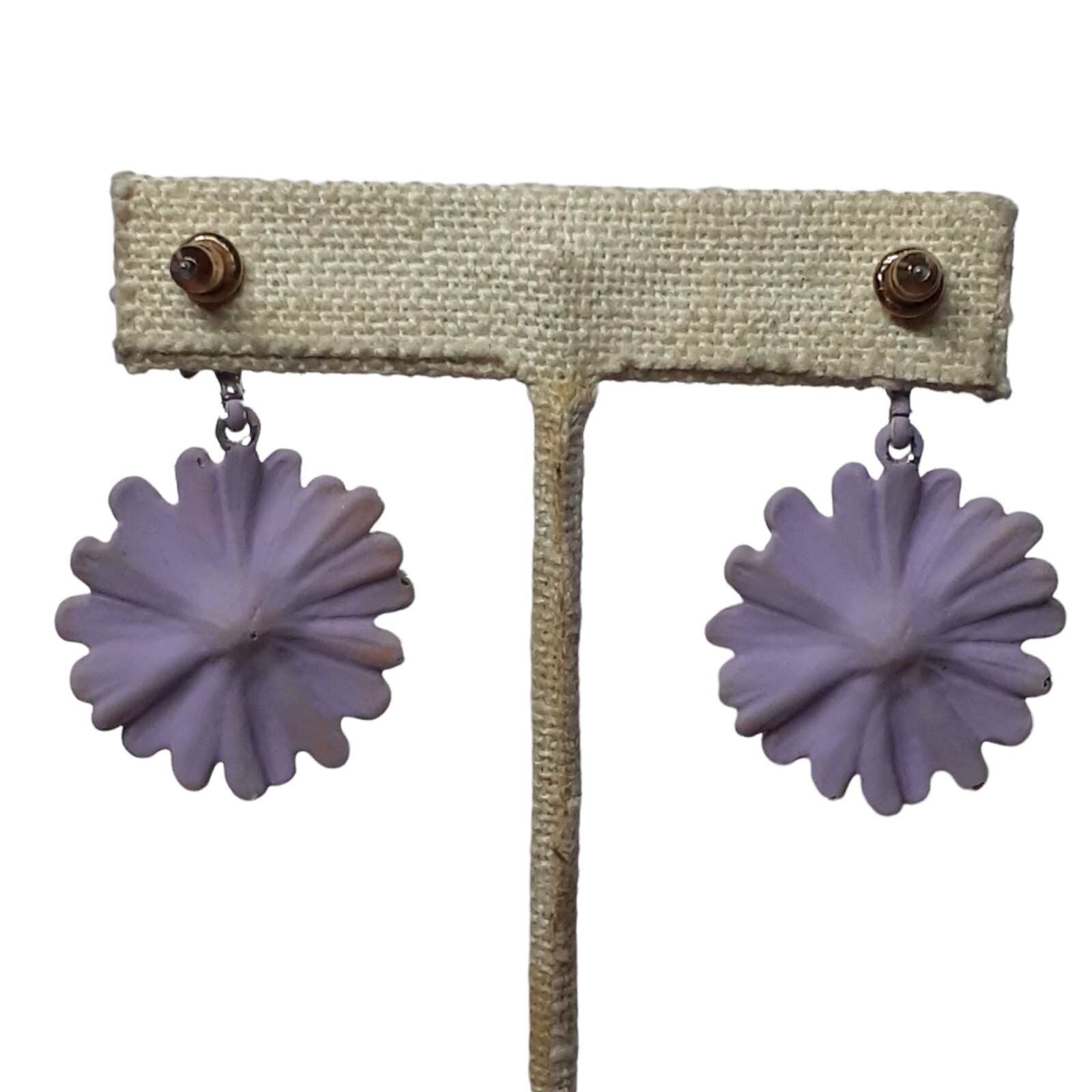 Pierced Earrings Lavender Daisy Dangle Drop Spring Summer Flowers