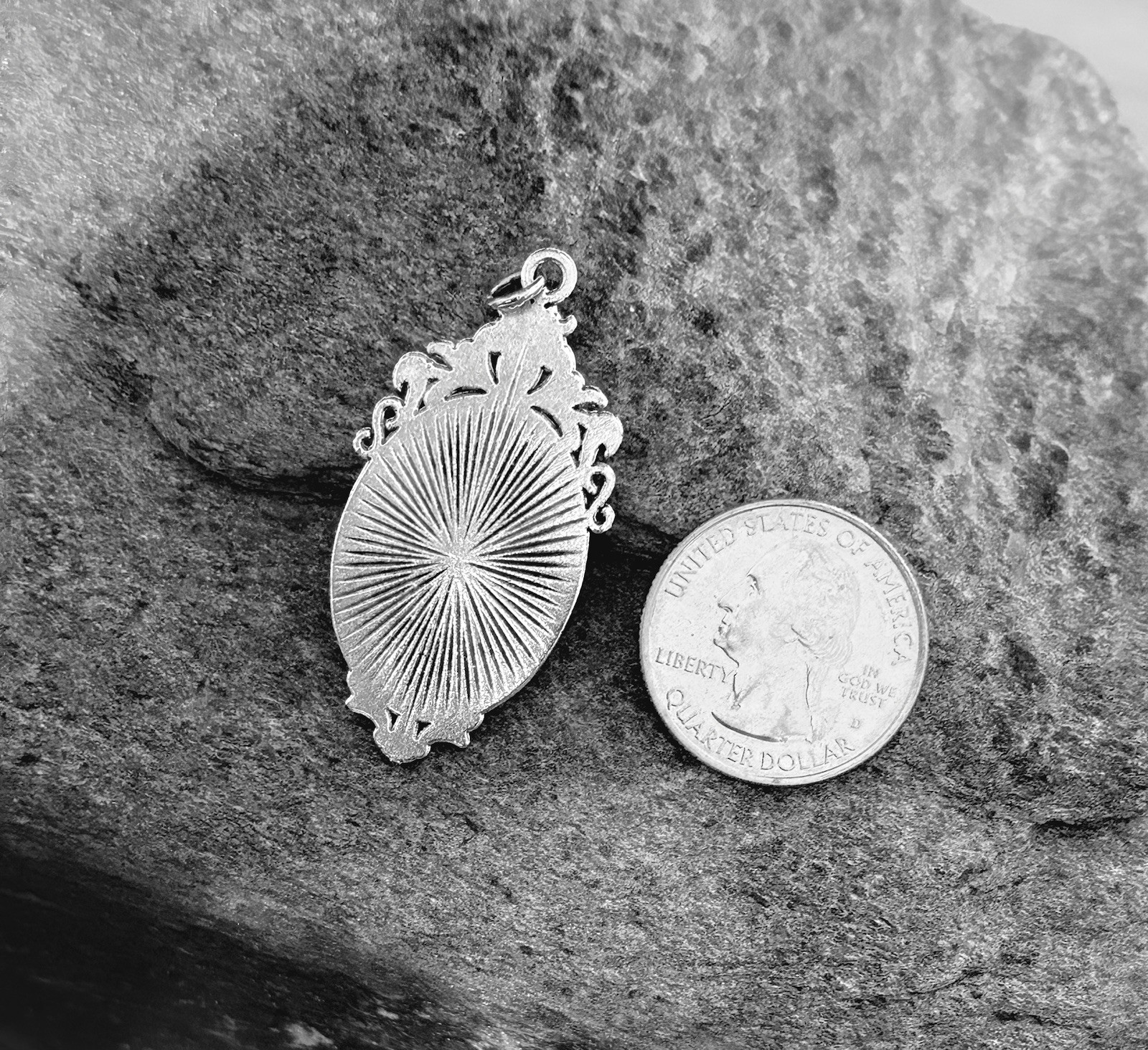 Lily of the Valley Cameo Necklace Cream/Black, Victorian Vintage Style Pendant