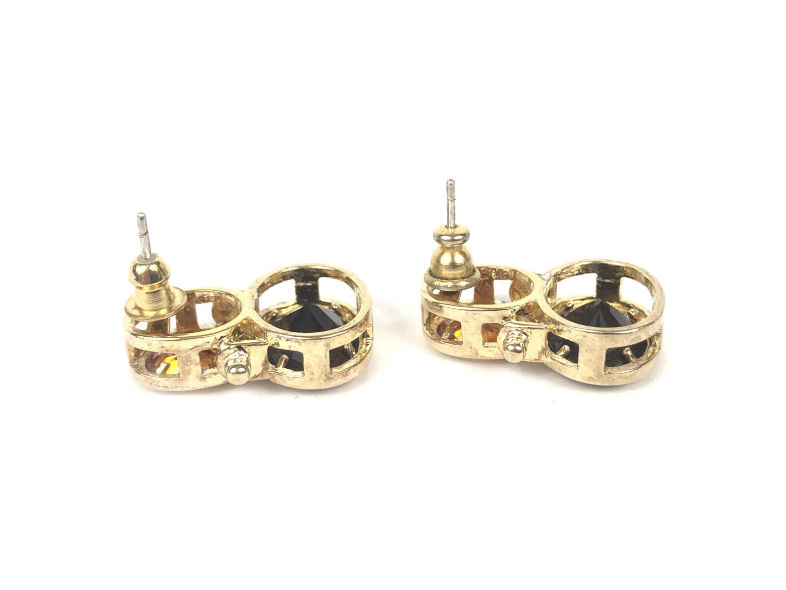 Colorful Sterling Silver 925 Gold Plate Earrings 1.75″ Pre-Owned Fine Jewelry