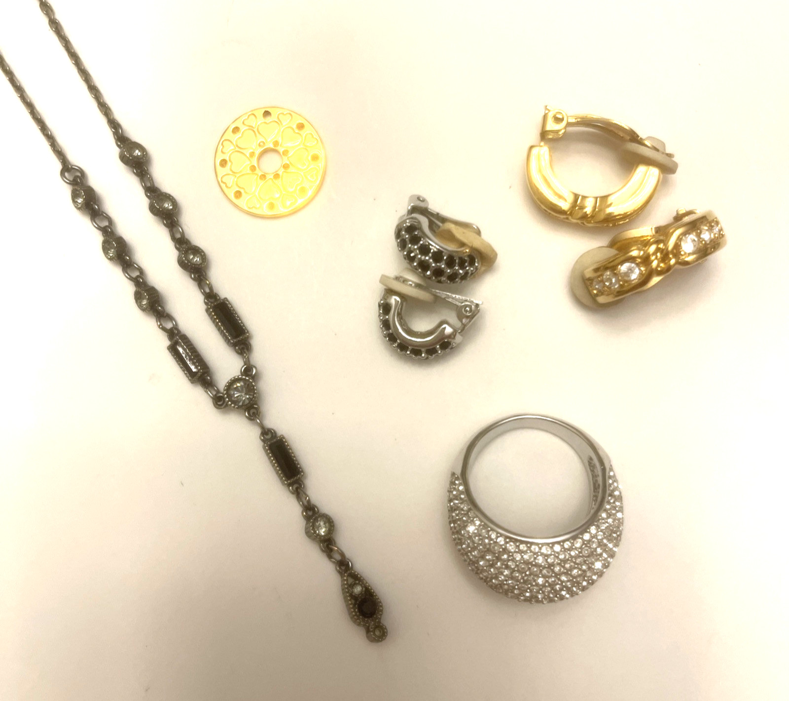 5 Vintage Swarovski Crystal Swan Logo- 1 Ring, 2 Earrings, 1 Neck, 1 Pendant