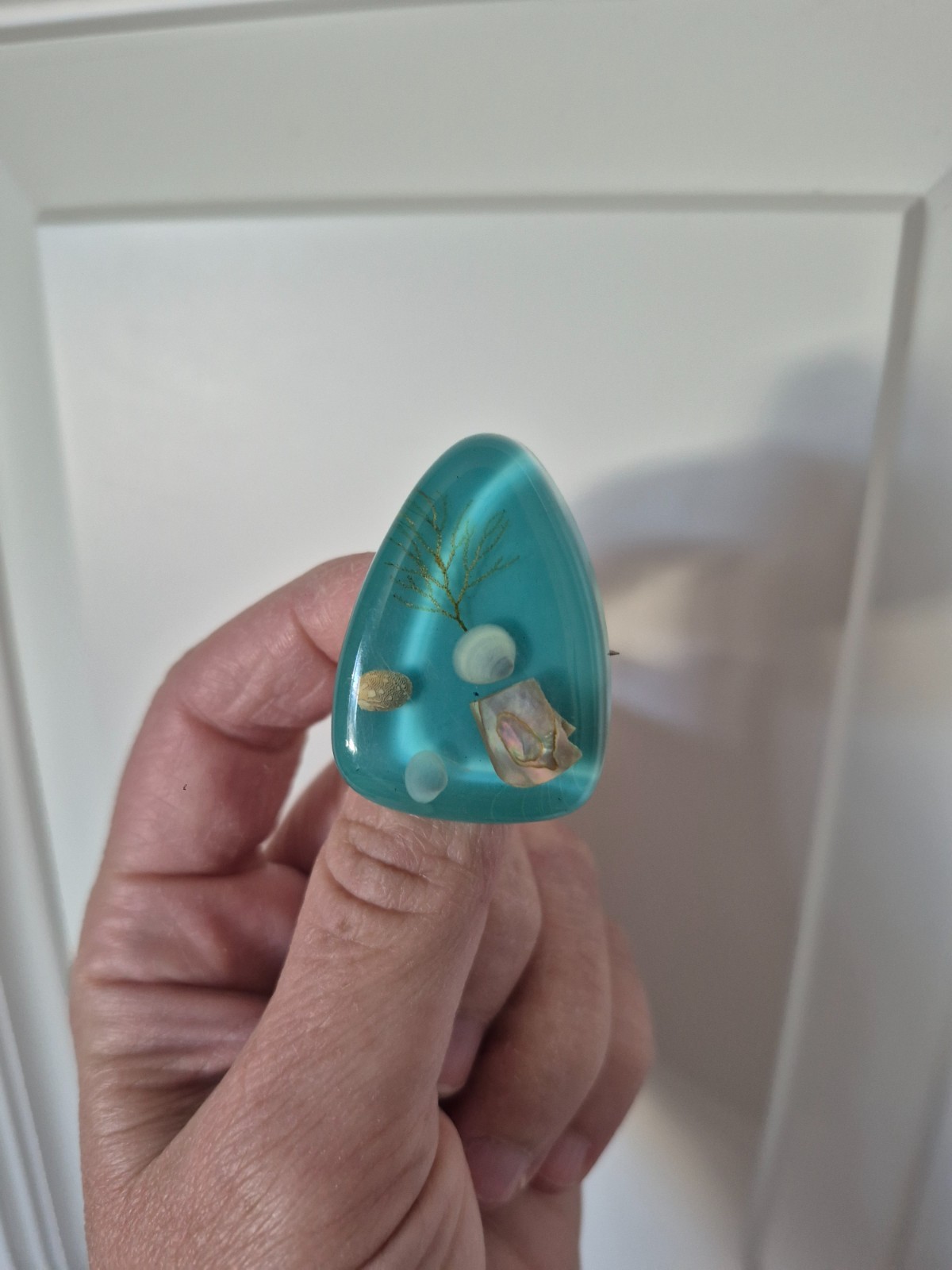 Unique, vintage, lucite ocean theme brooch pin Great Britain