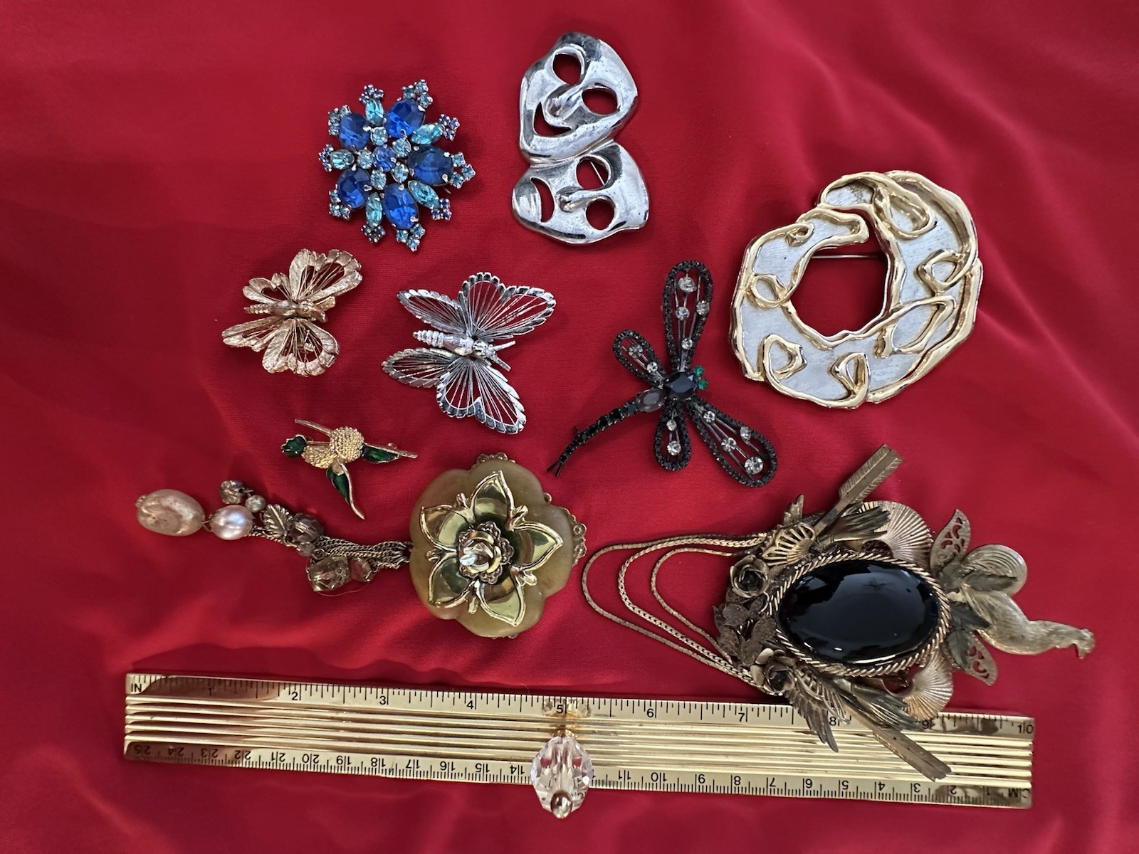 Vintage mixed Lot 10pc Brooch Pin Pendant, Maximal Art, ParkLane.