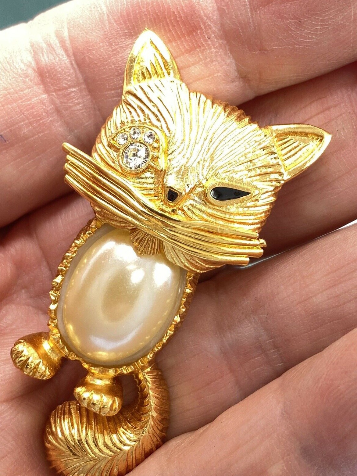 Vtg 1996 RARE Edgar Berebi Limited Ed. Mr Mustache The Cat GP Brooch NOS